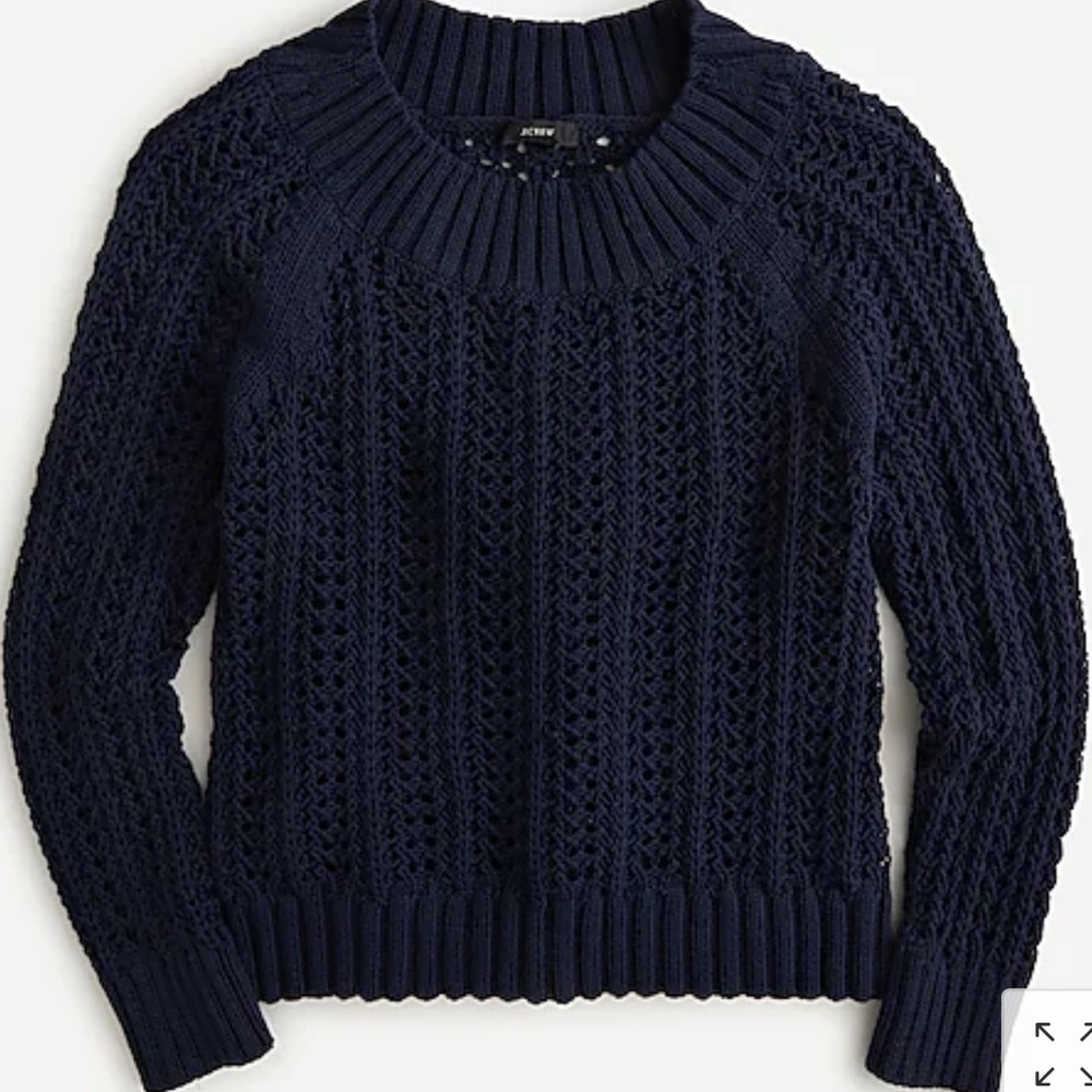 J Crew Wide-Neck Beach Sweater Pointelle Stitch